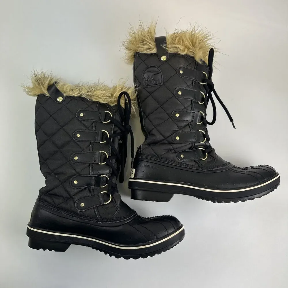 Sorel Torfino Mid Boots Winter Faux Fur Trim Fleece Lined Waterproof Womens 9